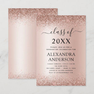 Invitation parties scintillant 2022 de la Rose Gold Blush ro