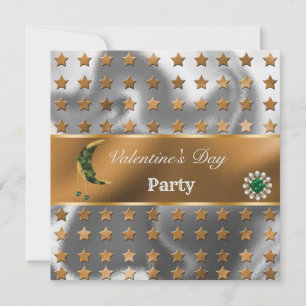 Invitation Parties scintillant à huile d'argent orange Kaki M