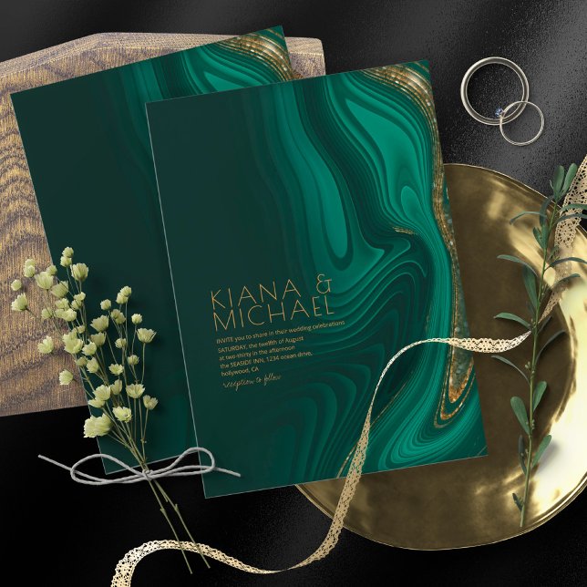 Invitation Parties scintillant Abstraite Strata Mariage Dk Gr (Créateur téléchargé)