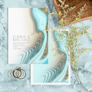 Invitation Parties scintillant Abstraite Strata Mariage ID903