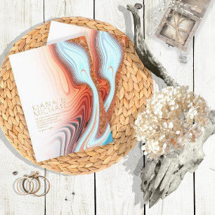 Invitation Parties scintillant Abstraite Strata Mariage SW ID