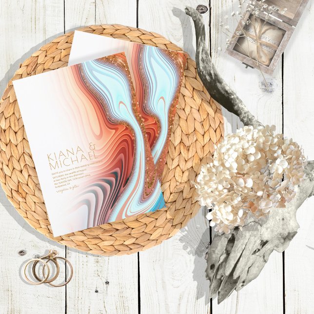 Invitation Parties scintillant Abstraite Strata Mariage SW ID (Créateur téléchargé)