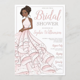 Invitation Parties scintillant afro-américaine Glam Bride Fêt