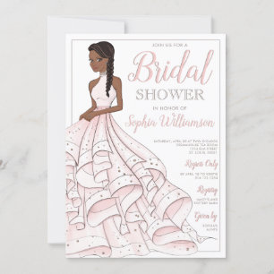 Invitation Parties scintillant afro-américaine Glam Bride Fêt