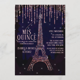 Invitation Parties scintillant Aquarelle Paris Tour Eiffel Qu