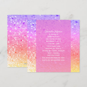 Invitation Parties scintillant arc-en-ciel :Invitation de la