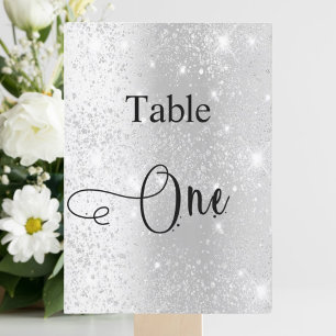 Invitation Parties scintillant argent calligraphie table une