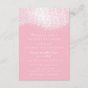 Invitation Parties scintillant Argent Gris Blanc Rose Paste B