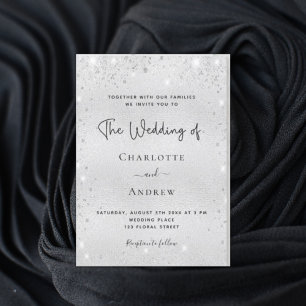 Invitation Parties scintillant argent poussière élégant maria