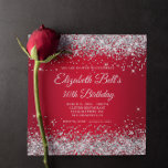 Invitation Parties scintillant argentée brillante rouge Ombre<br><div class="desc">Une élégante invitation au monogramme de 30e anniversaire pour elle. Faux parties scintillant argent glam girly avec scintillants contre une image sombre et rouge foncé et sombre. On peut customiser sur le dos le monogramme de calligraphie noir et blanc classique et luxueux. Un invitation adorable pour votre soeur pour son...</div>