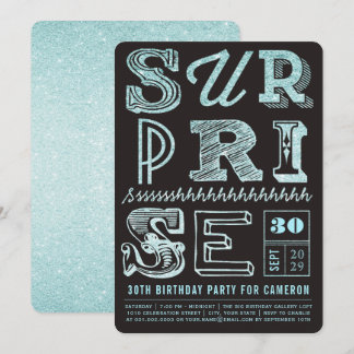 Invitation Parties scintillant Art déco Surprise Fête Anniver