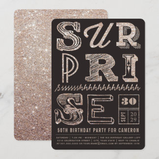 Invitation Parties scintillant Art déco Surprise Fête Anniver