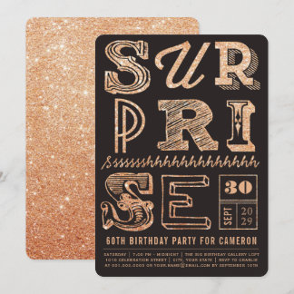 Invitation Parties scintillant Art déco Surprise Fête Anniver