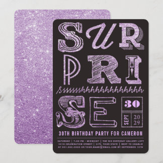 Invitation Parties scintillant Art déco Surprise Fête Anniver