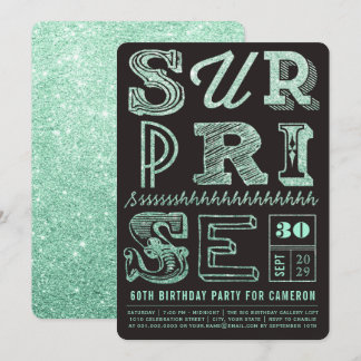 Invitation Parties scintillant Art déco Surprise Fête Anniver