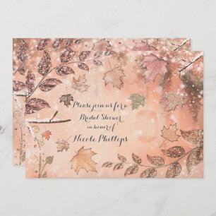 Invitation Parties scintillant Automne Feuilles d'or Automne