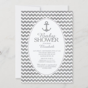 Invitation Parties scintillant Baby shower d'Ancres nautiques