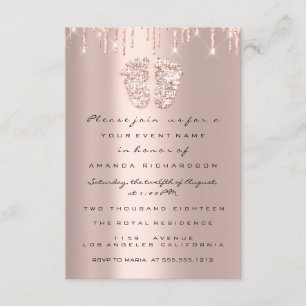 Invitation Parties scintillant Baby shower Pieds Rose Blush