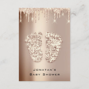 Invitation Parties scintillant  Baby shower Pieds Rose Gold G