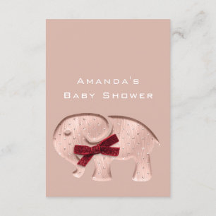Invitation Parties scintillant Baby shower Rose moderne Eléph