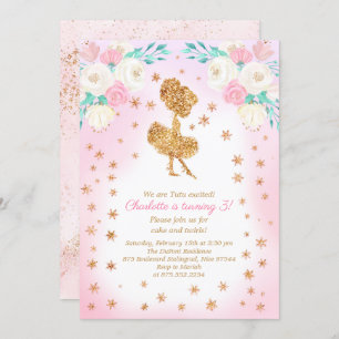 Invitation Parties scintillant Ballerina d'hiver Anniversaire