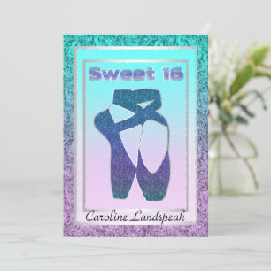 Invitation Parties scintillant Ballet Chaussures Bijoux Motif