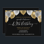 Invitation Parties scintillant Ballons 40e Anniversaire Fête<br><div class="desc">Ballons élégants en faux argent et en parties scintillant d'or sur la bordure supérieure. Tout le texte est ajustable et facile à changer pour vos besoins de partie. Grand élégant enregistrer la date anniversaire conception modèle de fête. chaque année,  l'âge peut être changé</div>