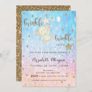 Invitation Parties scintillant Bear Twinkle Baby shower Littl