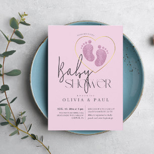 Invitation Parties scintillant Bébé Bébé Fille Douche