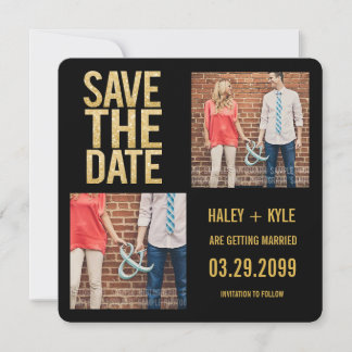 Invitation Parties scintillant Black & Gold Enregistrer la da