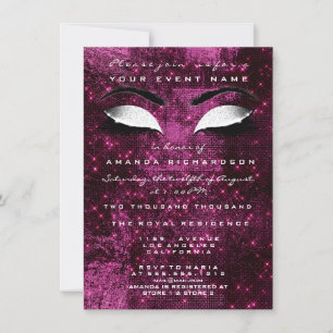 Invitation Parties scintillant blanche de maquillage de bette