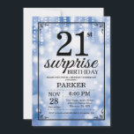 Invitation Parties scintillant bleue de l'invitation surprise<br><div class="desc">Invitation surprise 21e anniversaire avec des lumières à cordes bleues avec Arrière - plan à Parties scintillant bleue. Anniversaire bleu. Anniversaire adulte. Hommes ou femmes Anniversaire Invitation. 13e 15e 16e 18e 20e 21e 30e 40e 50e 60e 70e 80e 90e 100e, n'importe quel âge. Pour plus de personnalisation, cliquez sur le...</div>