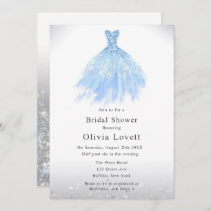 Invitation Parties scintillant bleue Dusty Bridesmaid Fête de