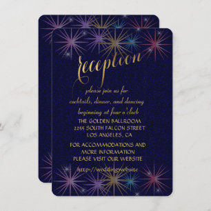 Invitation Parties scintillant Bleue Gold Foil Boîtier élégan