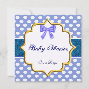 Invitation Parties scintillant bleue Pointe Baby shower Invit