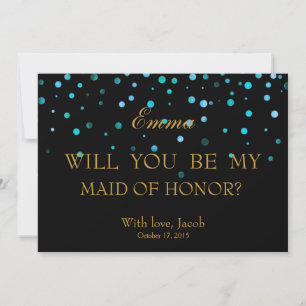 Invitation Parties scintillant Bleue Serez-Vous MAIN D'HONNEU