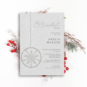 Invitation Parties scintillant Bling Snowflake White Fête des