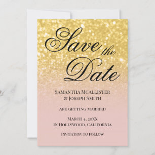 Invitation Parties scintillant Blush et Gold Ombre Enregistre