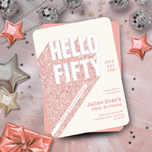 Invitation Parties scintillant Blush Pink Bold Typographie 50