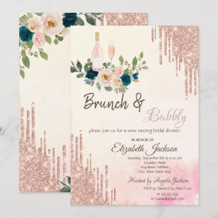 Invitation Parties scintillant Brunch & Bubbly Fête des marié