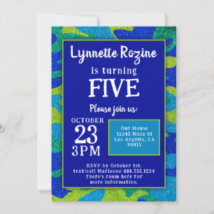 Invitation Parties scintillant Camouflage de la famille milit
