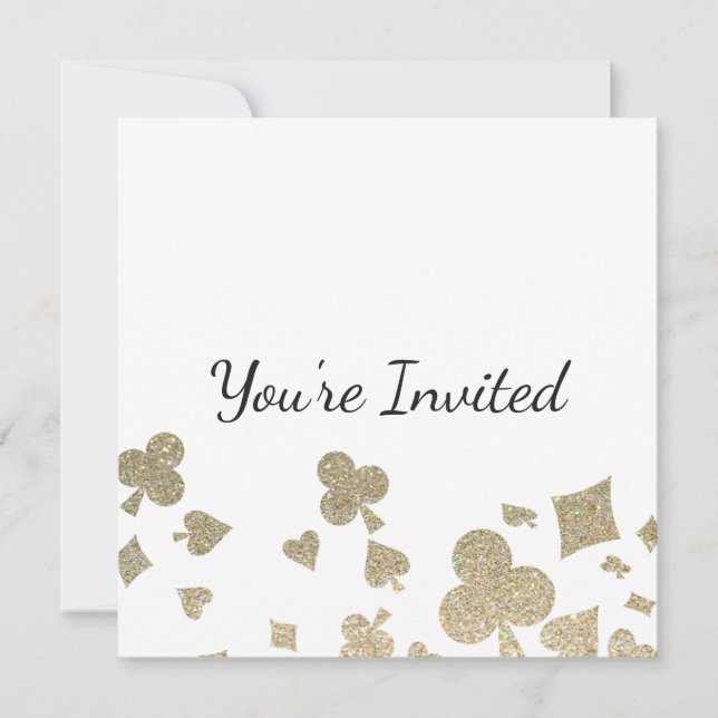 Invitation Parties scintillant Casino fête d'anniversaire (Devant)