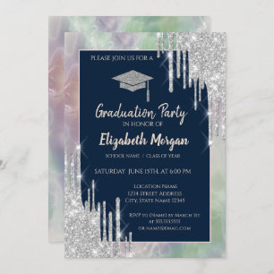 Invitation Parties scintillant Casquette, Éclats d'argent, Ho