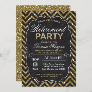 Invitation Parties scintillant Chalk Retraite Partie Invitati