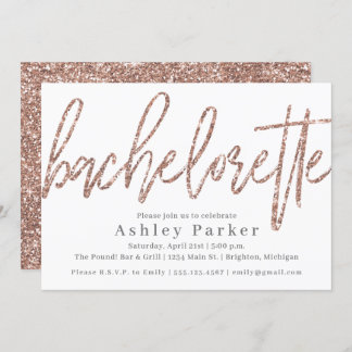 Invitation Parties scintillant Champagne Bachelorette Party I