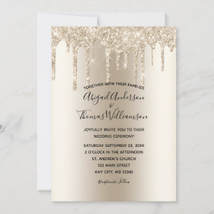 Invitation Parties scintillant Champagne Drip tendance mariag