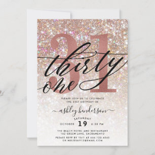 Invitation Parties scintillant Champagne moderne 31ème annive