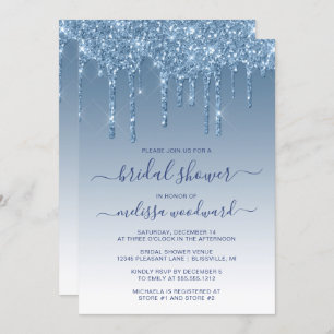 Invitation Parties scintillant chic Fête des mariées Blue Om
