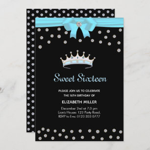 Invitation Parties scintillant chic Sweet sixteen diamant sur