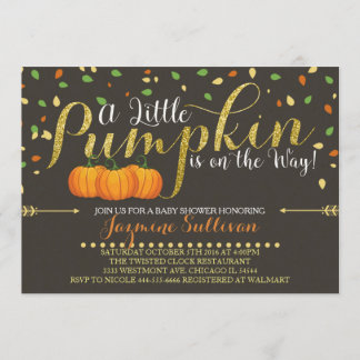 Invitation Parties scintillant citrouille baby shower invitat